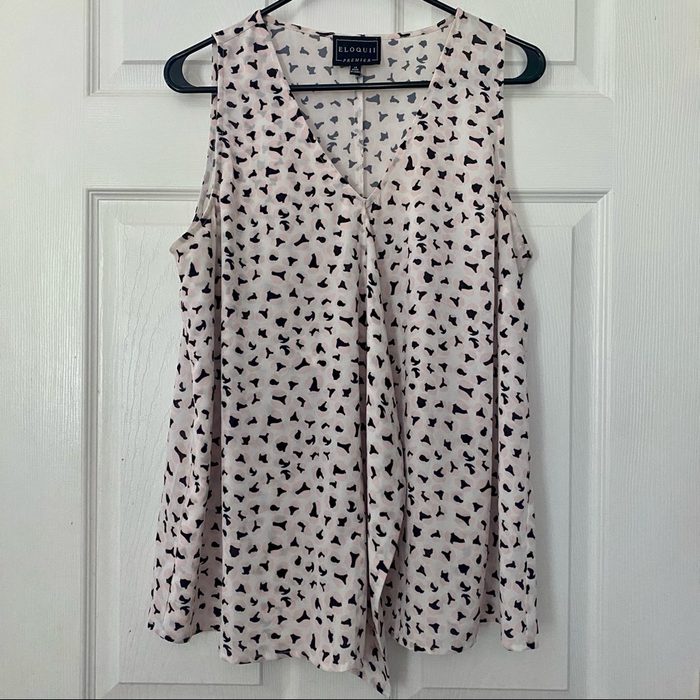 ELOQUII EUC Plus Size 14 Flowy Animal Print Tank Top